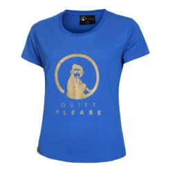 Retro Logo T-Shirt Damen - Blau, Gold