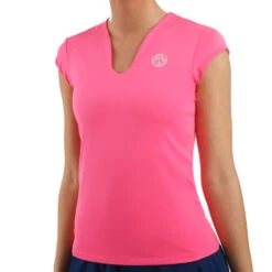BIDI BADU Bella 2.0 Tech V-Neck T-Shirt Damen - Pink, Weiß -BIDI BADU Verkäufe 00483000 13
