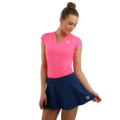 BIDI BADU Bella 2.0 Tech V-Neck T-Shirt Damen - Pink, Weiß -BIDI BADU Verkäufe 00483000 24