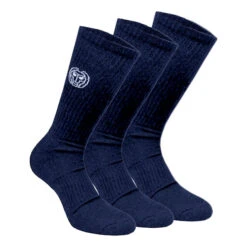 BIDI BADU Don Carlito Crew Move Tennissocken 3er Pack - Dunkelblau, Weiß
