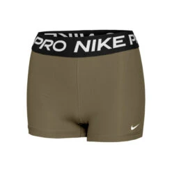 Nike Pro 3in Shorts Damen - Oliv, Schwarz