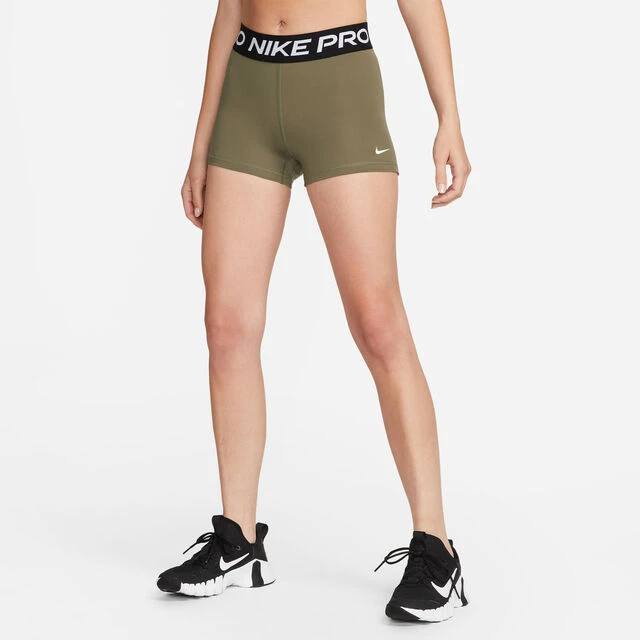 Nike Pro 3in Shorts Damen - Oliv, Schwarz 6 Nike Pro 3in Shorts Damen - Oliv, Schwarz – Bild 6
